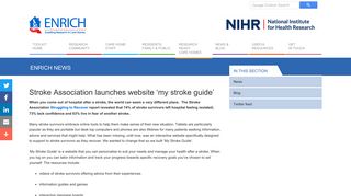 Stroke Association launches website 'my stroke guide' | ENRICH