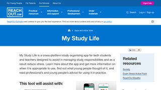 My Study Life | Apps and online tools | ReachOut Schools