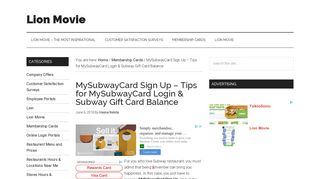 MySubwayCard Sign Up – Tips for MySubwayCard Login & Subway ...