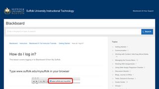 How do I log in? - Suffolk University Instructional Technology: Sites