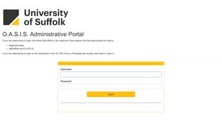 OASIS Administrative Portal - University of Suffolk