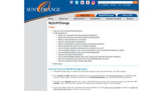 FAQs, MySUNYOrange, SUNY Orange