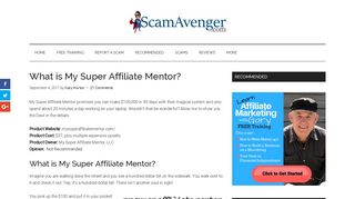 What is My Super Affiliate Mentor? - ScamAvenger.com