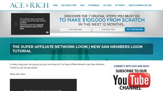 The Super Affiliate Network Login | New SAN Members Login Tutorial