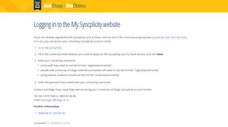 Logging in to the My.Syncplicity website - AskOtago - Service