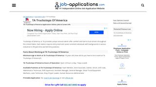 TA TruckStops Application, Jobs & Careers Online