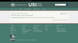 How do I log in to my USI account? | Unique Student Identifier