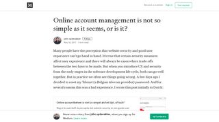 Online account management is not so simple as it seems, or is it?