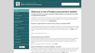 Welcome to the eTenders procurement website