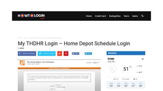 My THDHR Login – Home Depot Schedule Login - How To Login