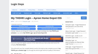 My THDHR Login - Apron Home Depot ESS | Login Steps