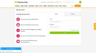 Thomas Cook My Account: Log In, View Booking & Add Extras