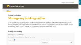 Manage my booking - Thomas Cook Airlines