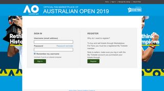 Log in - Official Fan Marketplace - Australian Open