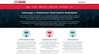 Schlesinger v. Ticketmaster Settlement Ticket Codes & Vouchers