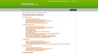 Frequently asked questions - Totaljobs
