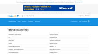 Browse online auctions and classifieds | Trade Me
