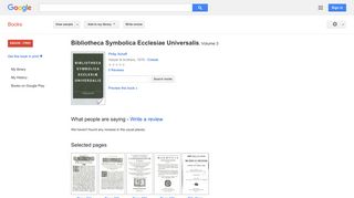 Bibliotheca Symbolica Ecclesiae Universalis - Google Books Result
