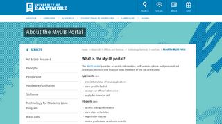 About the MyUB Portal - University of Baltimore