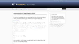 UCLA Knowledge Base : How to login to a CCLE/Moodle course site