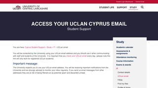 Access your UCLan Cyprus email | Cyprus Student Support ...