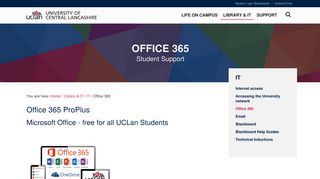 Office 365 | Student Support | University of Central Lancashire - UCLan