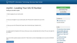 myUIU - Locating Your UIU ID Number - Upper Iowa University