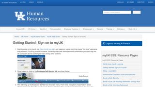 Sign on to myUK - UK Human Resources