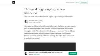 Universal Logins update – new live demo – Alex Van de Sande ...