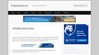 UoPeople email access – ProductiveClue.com