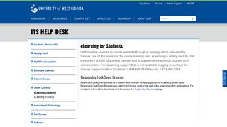 eLearning (Students) | University of West Florida