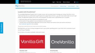 About MyVanilla | MyVanilla Reloadable Prepaid Card