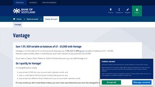 Vantage Account | Bank Accounts | Bank of Scotland