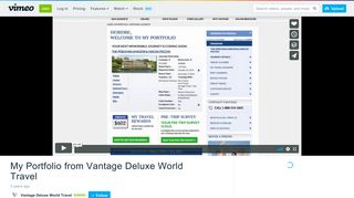 My Portfolio from Vantage Deluxe World Travel on Vimeo