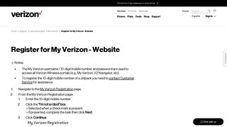 Register for My Verizon - Website | Verizon Wireless
