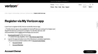 Register via My Verizon app | Verizon Wireless