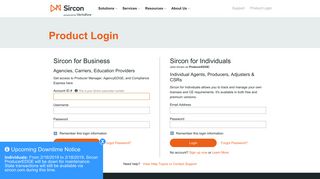 Product Login | Sircon powered by Vertafore