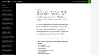 Very.co.uk: Customer Service Contact Phone Number: 0843 837 5394