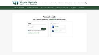 Account Log In | Virginia Highlands Community College