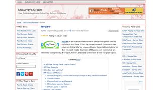 MyView Surveys Review & Sign Up - MySurvey123