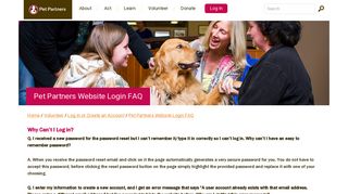 Pet Partners Website Login FAQ | Pet Partners