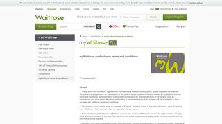 myWaitrose Terms & Conditions