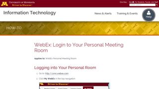 WebEx: Login to Your Personal Meeting Room | <span class=