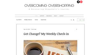Got Change? My Weekly Check-in - Overcoming Overshopping
