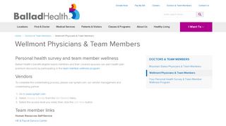 Wellmont Physicians & Team Members | Ballad Health