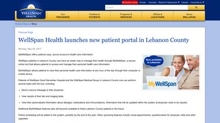 WellSpan Health launches new patient portal in Lebanon County ...