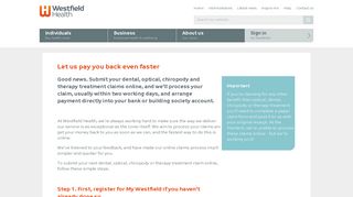 Claim online, let us pay you back even faster | Westfield Health
