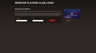 WinStar World Casino - Players Club Login