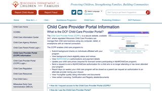 What is the Child Care Provider Portal (CCPP)? - Wisconsin ...