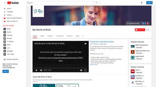 My World of Work - YouTube